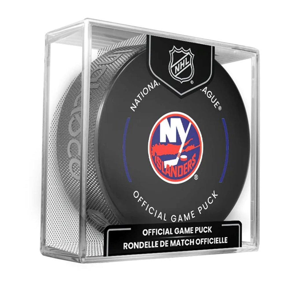 hockey card and puck display case New York Islanders NHL Official Game Model Puck In Display Case – Pucks.Net