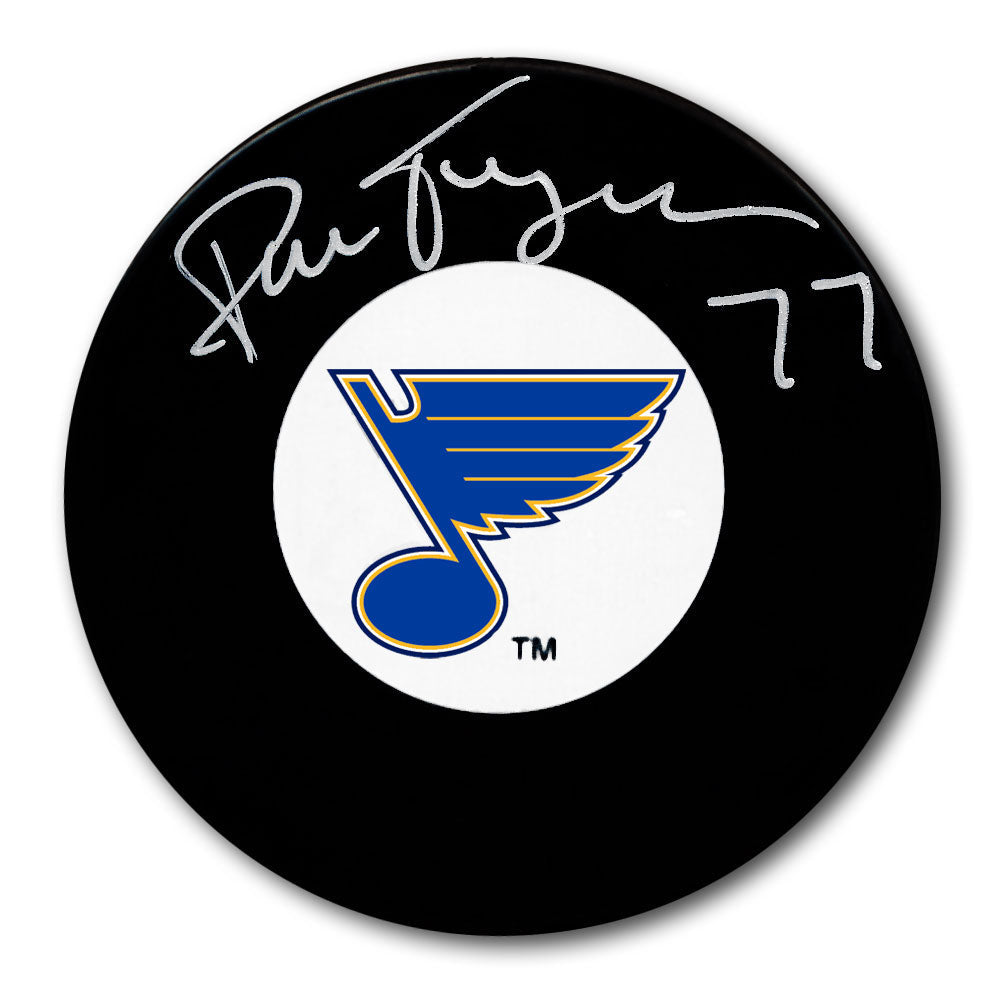 NTWRK - Pierre Turgeon St Louis Blues Autographed Logo Puck - Fan Cave C